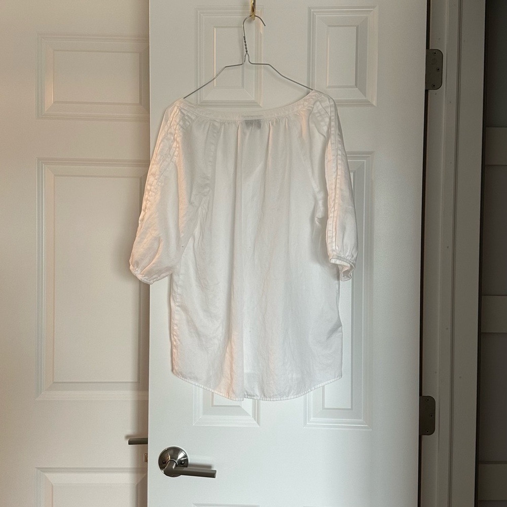 Ann Taylor Loft Medium White Blouse - Picture 8 of 9
